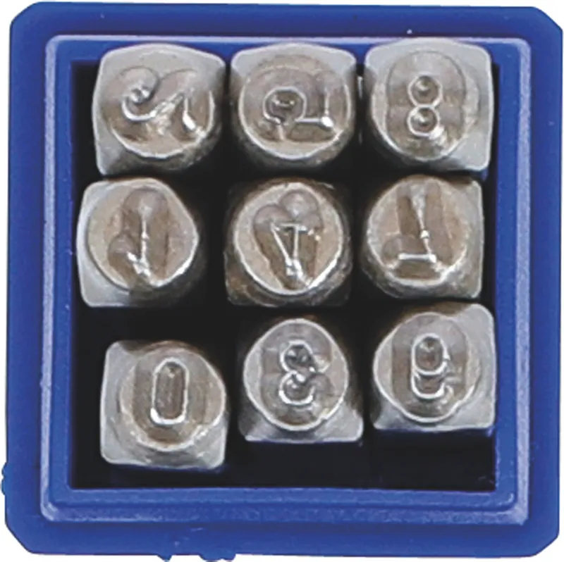 Schlagstempel-Satz 0-9 im Kunststoff-Kästchen Einschlagzahlen, 3 mm 1
