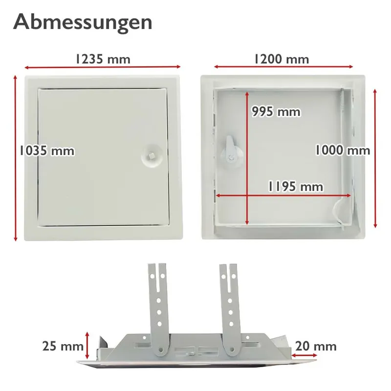 Revisionstüre 1200 x 1000 weiß grundiert 1