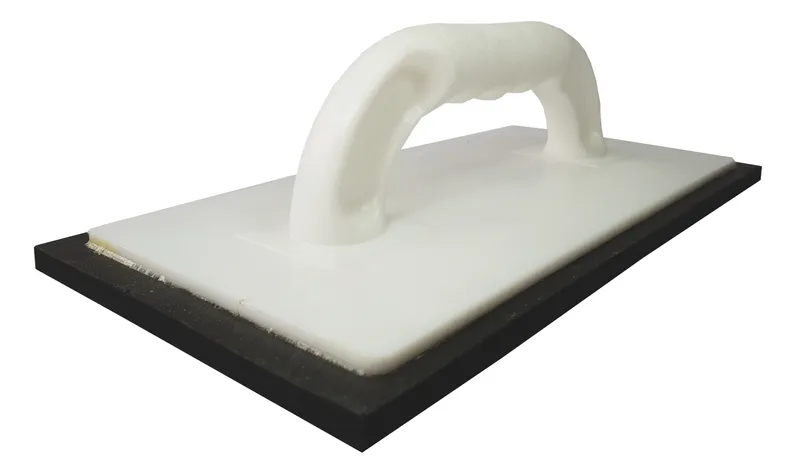 Glättbrett 28x14 cm Zellkautschuk schwarz Kunststoffgriff weiß 1