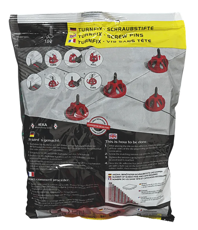 Goupilles à vis Turnfix 100 pièces Largeur du joint du sac : 1 mm. 0