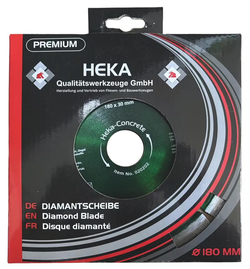 Diamant Trennscheibe Heka-Concrete, 180 mm, 30 mm inkl. Reduzierring auf 25,4 & 22,23 mm 2