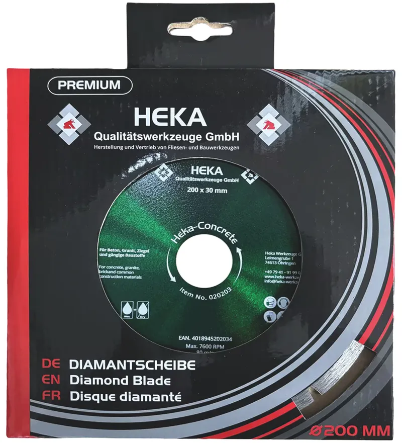 DTS Heka-Concrete, 200 mm, 30 mm inkl. Reduzierring 30 zu 25 & 25 zu 22,2 2