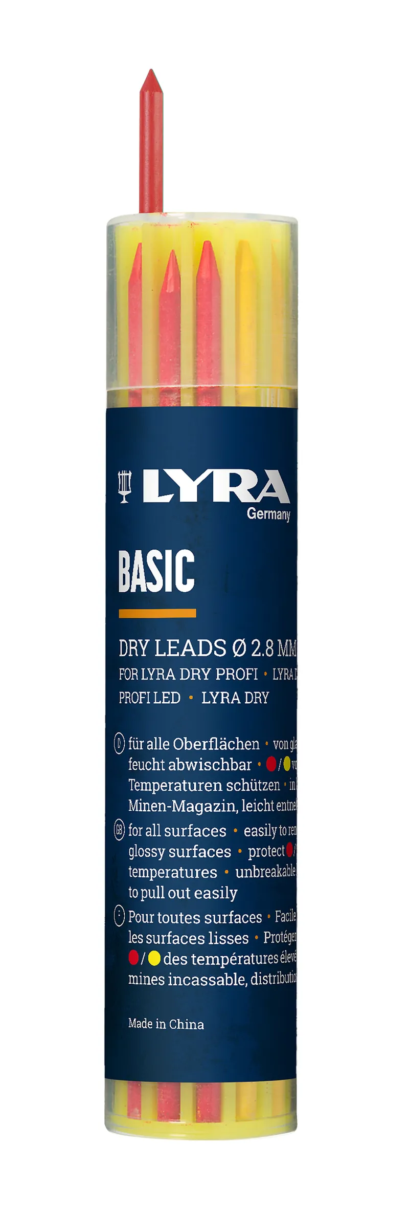 Lyra DRY Ersatzminen 12 Stk. farbig (6x graphit, 3x rot, 3x gelb) 0