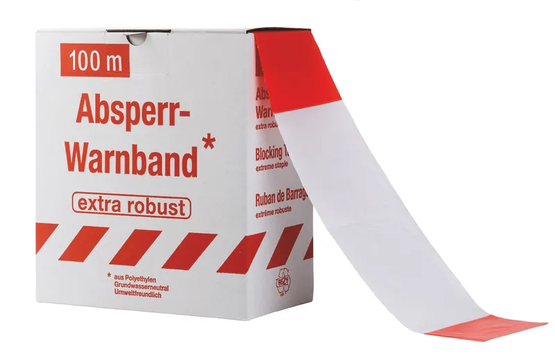 Absperrband 100 m rot weiß 0