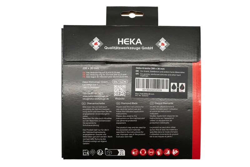 DTS Heka-Granite, 200 mm, 30 mm inkl. Reduzierring 30 zu 25 & 25 zu 22,2 3