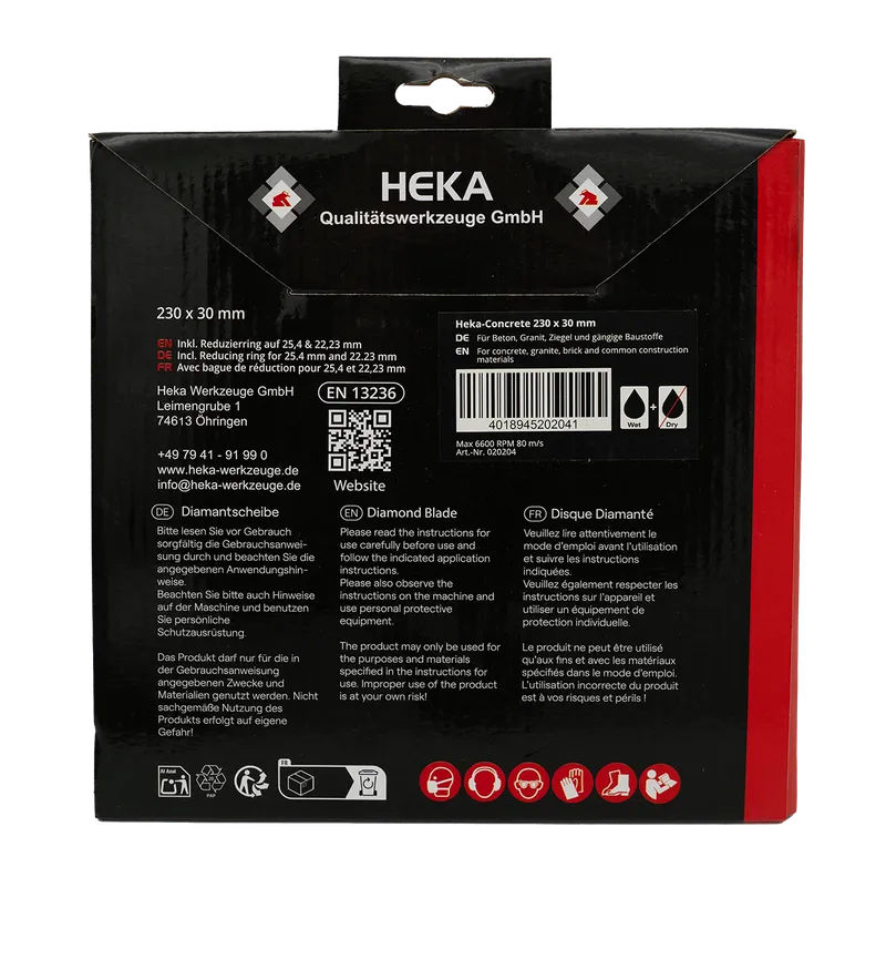 DTS Heka-Concrete, 230 mm, 30 mm inkl. Reduzierring 30 zu 25 & 25 zu 22,2 3