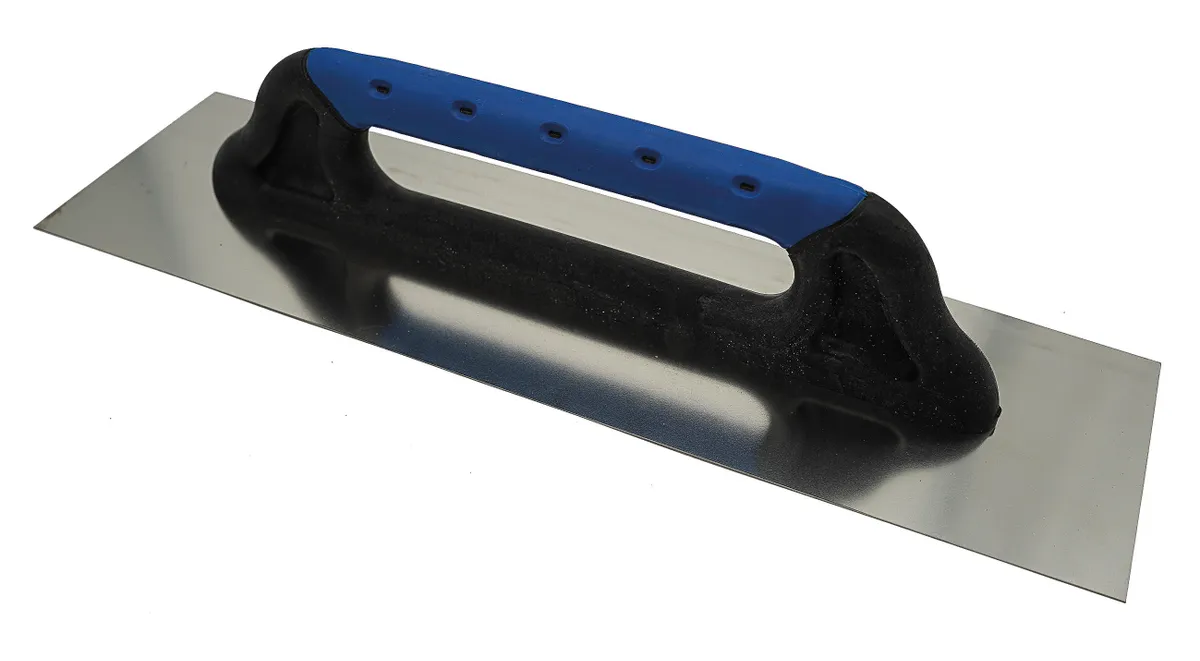 Schweizer Glättekelle 480x130 rostfrei Softgriff blau 0