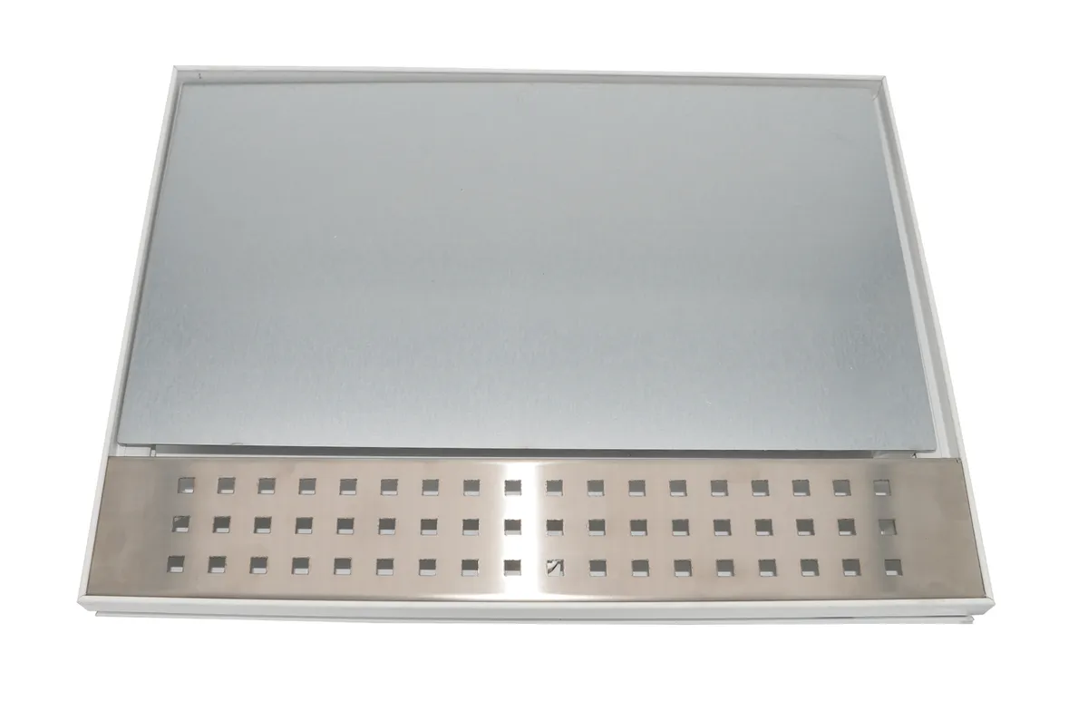 Whirlpoolrahmen PVC grau 409x609 mit 7 cm Edelstahl Einlegeblech 0