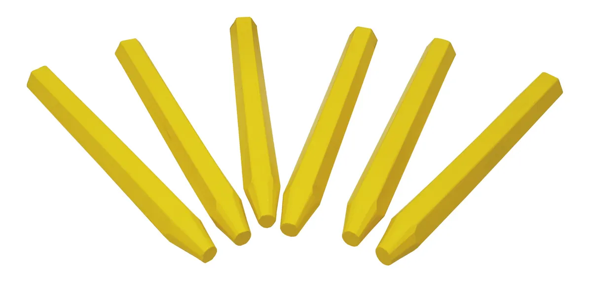 Signierkreide Ø 11 mm/110 mm gelb hexagonal ohne Papierummantelung 1