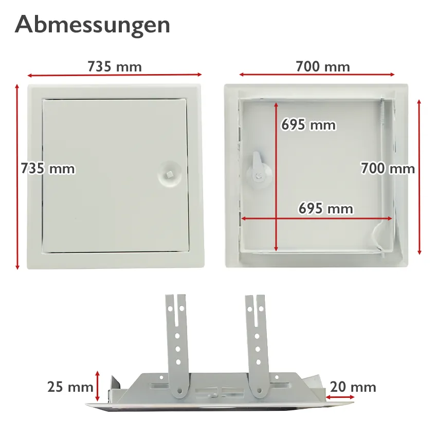 Revisionstüre 700 x 700 weiß grundiert 1