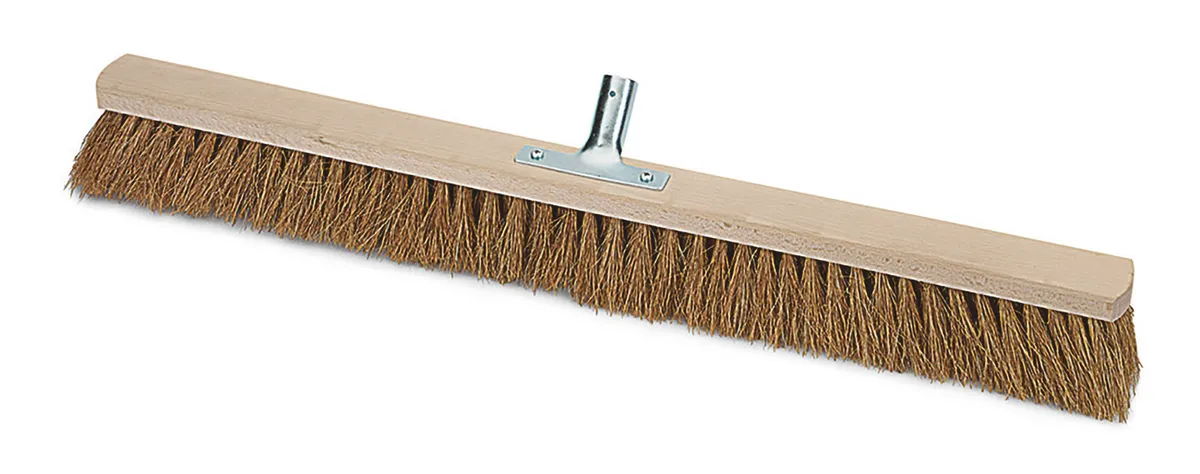 Industrie-Saalbesen 80 cm Rosshaar-Kokosbesatz mit Stielhalter 0