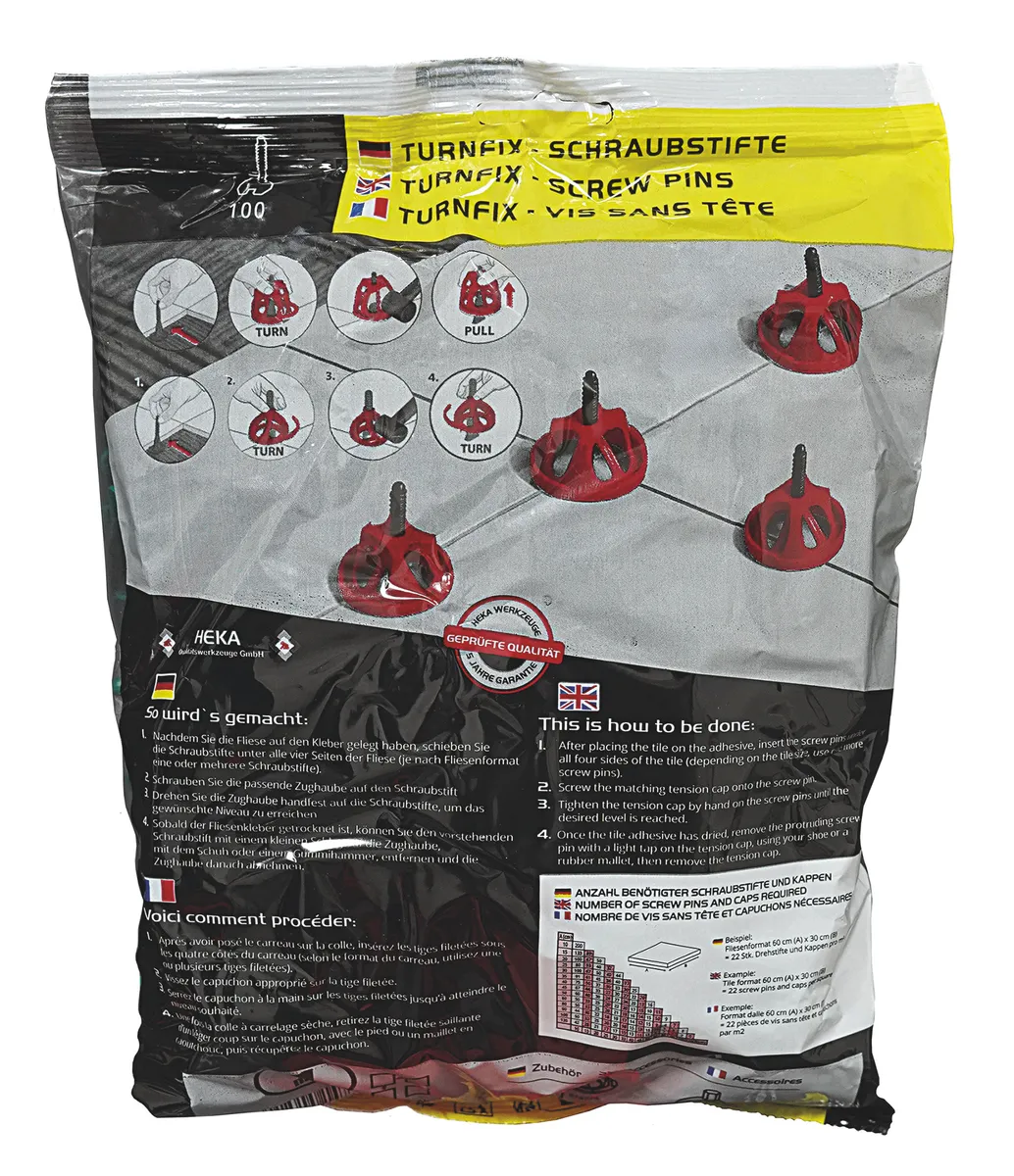 Goupilles à vis Turnfix 100 pièces Largeur du joint du sac : 1 mm. 0