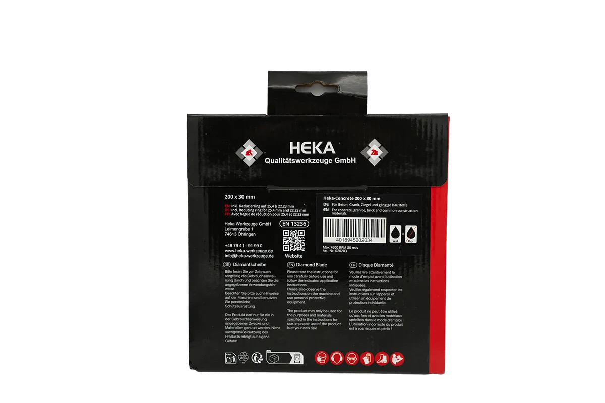 DTS Heka-Concrete, 200 mm, 30 mm inkl. Reduzierring 30 zu 25 & 25 zu 22,2 3