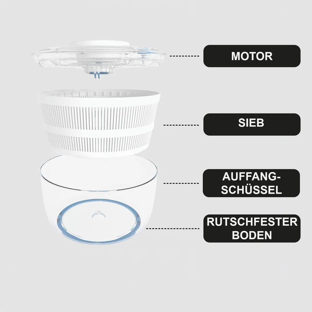 Kabellose elektrische Salatschleuder – mit Akku & 3,5L Kapazität 4