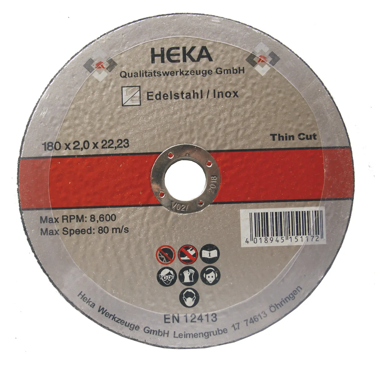 Cutting disc stainless steel 180x2.0x22 0
