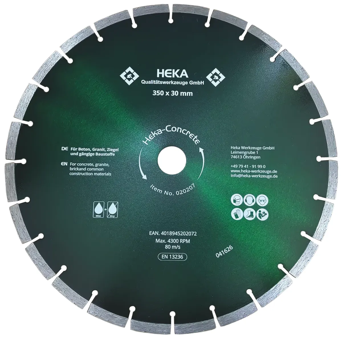 DTS Heka-Concrete, 350 mm, 30 mm inkl. Reduzierring 30 zu 25 & 25 zu 22,2 0