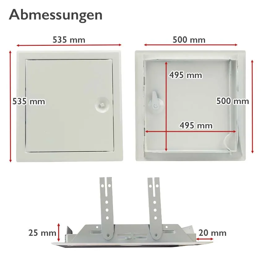 Revisionstüre 500 x 500 weiß grundiert 1