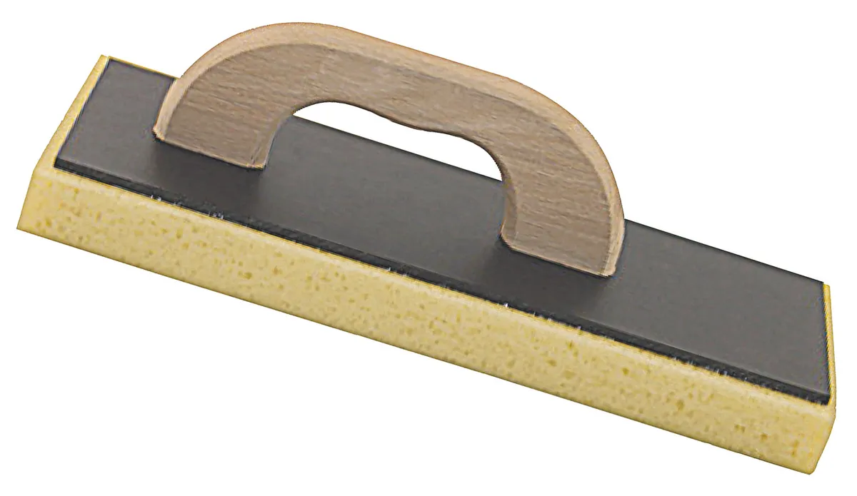 Glättbrett 34x12 cm Hydroschwamm gerastert Holzgriff 0