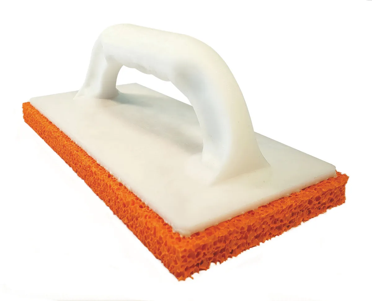 Glättbrett 28x14 cm Schwammgummi grob Kunststoffgriff weiß 0