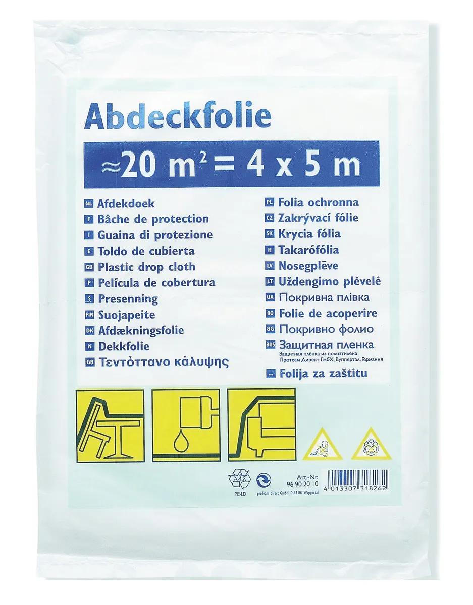 Abdeckplane 20 qm (4 x 5.0 m) 5 my 0