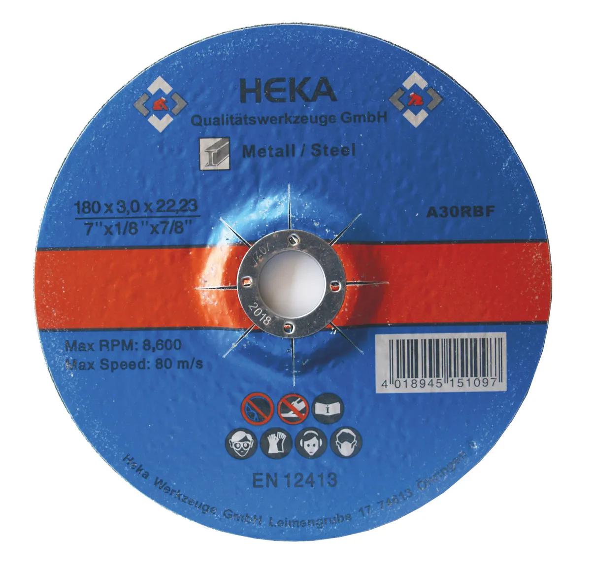 Disque à tronçonner le métal 178x3.0x22 0