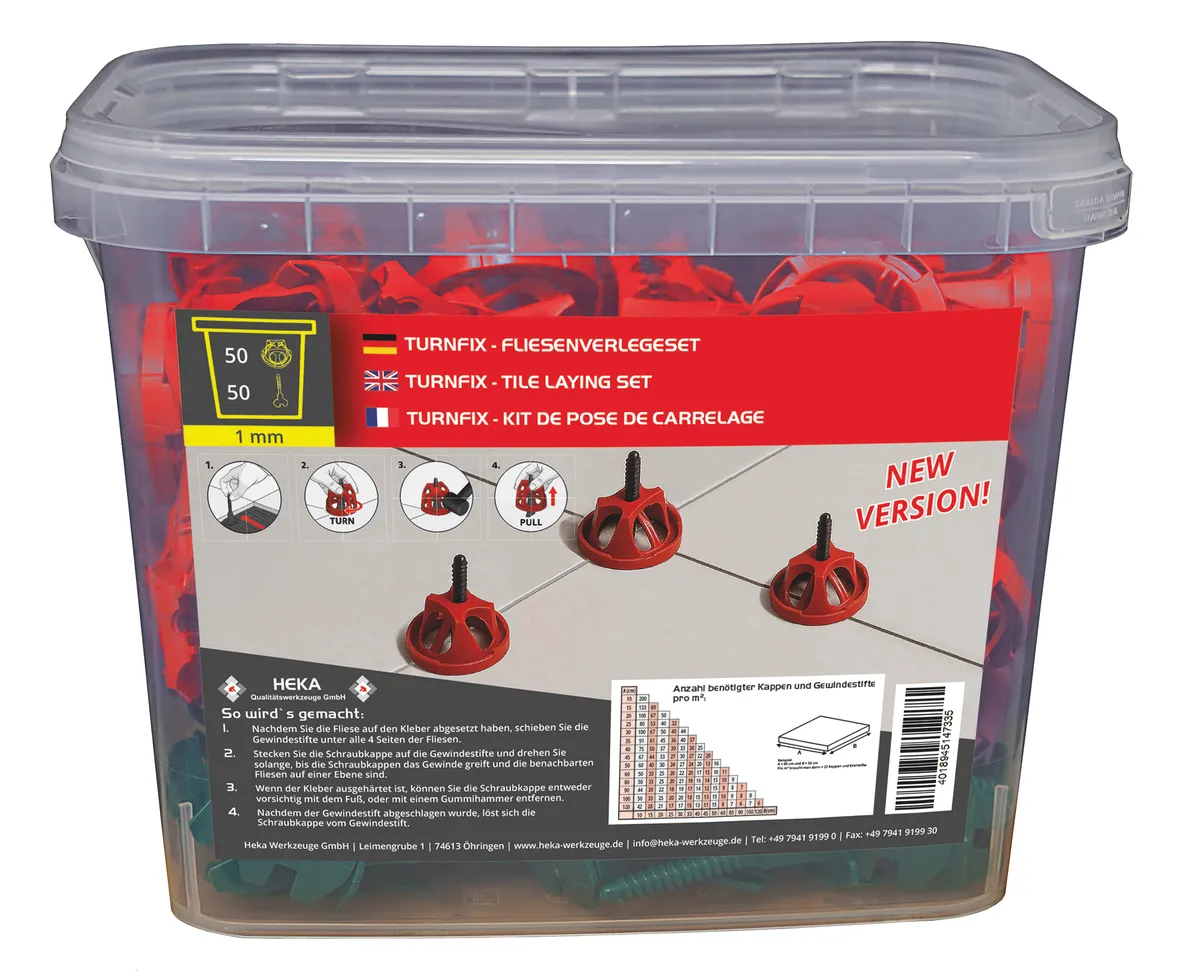 Turnfix Set 50 Kappen, 50 Stifte 1 mm 0