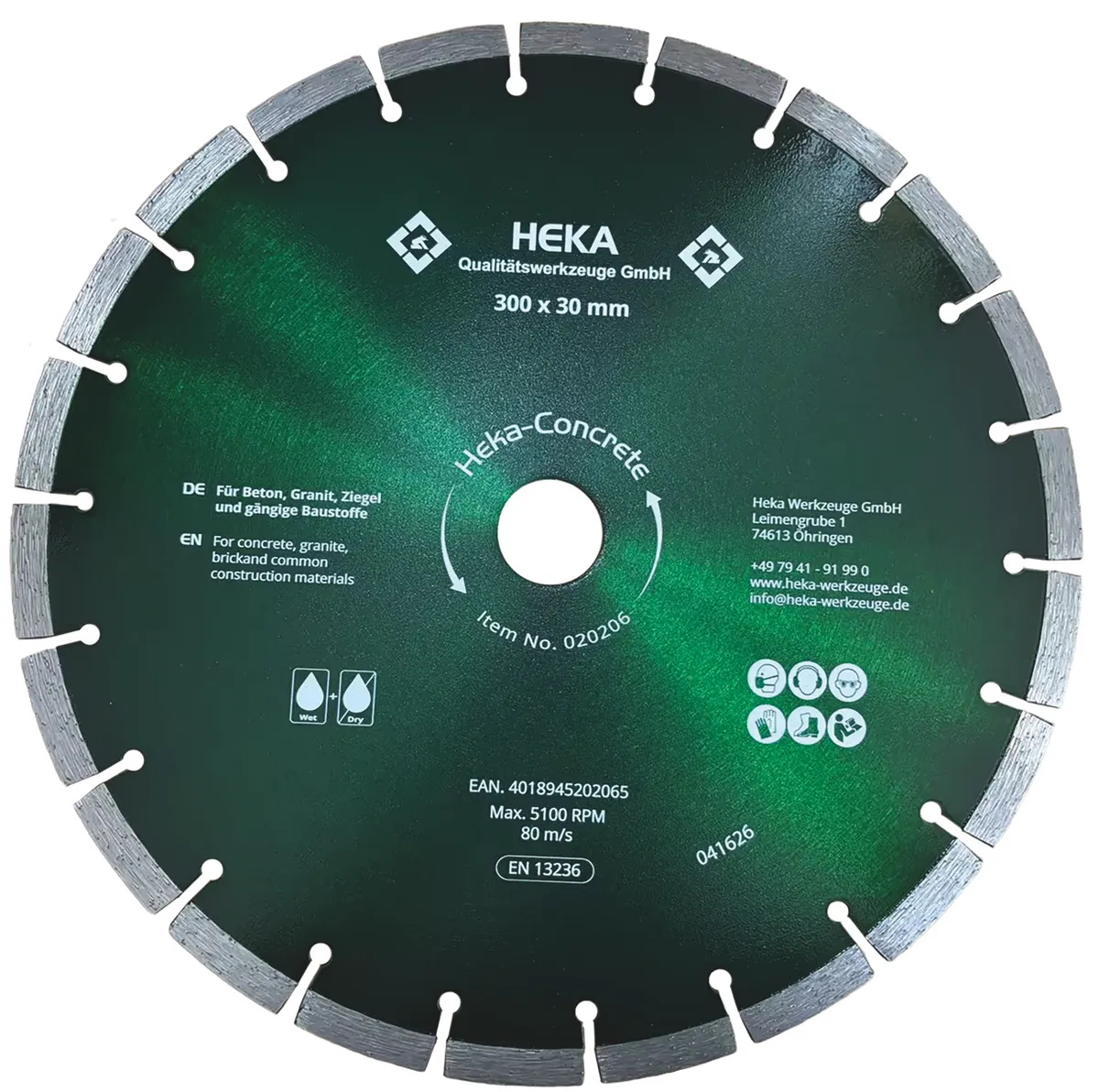 DTS Heka-Concrete, 300 mm, 30 mm inkl. Reduzierring 30 zu 25 & 25 zu 22,2 0