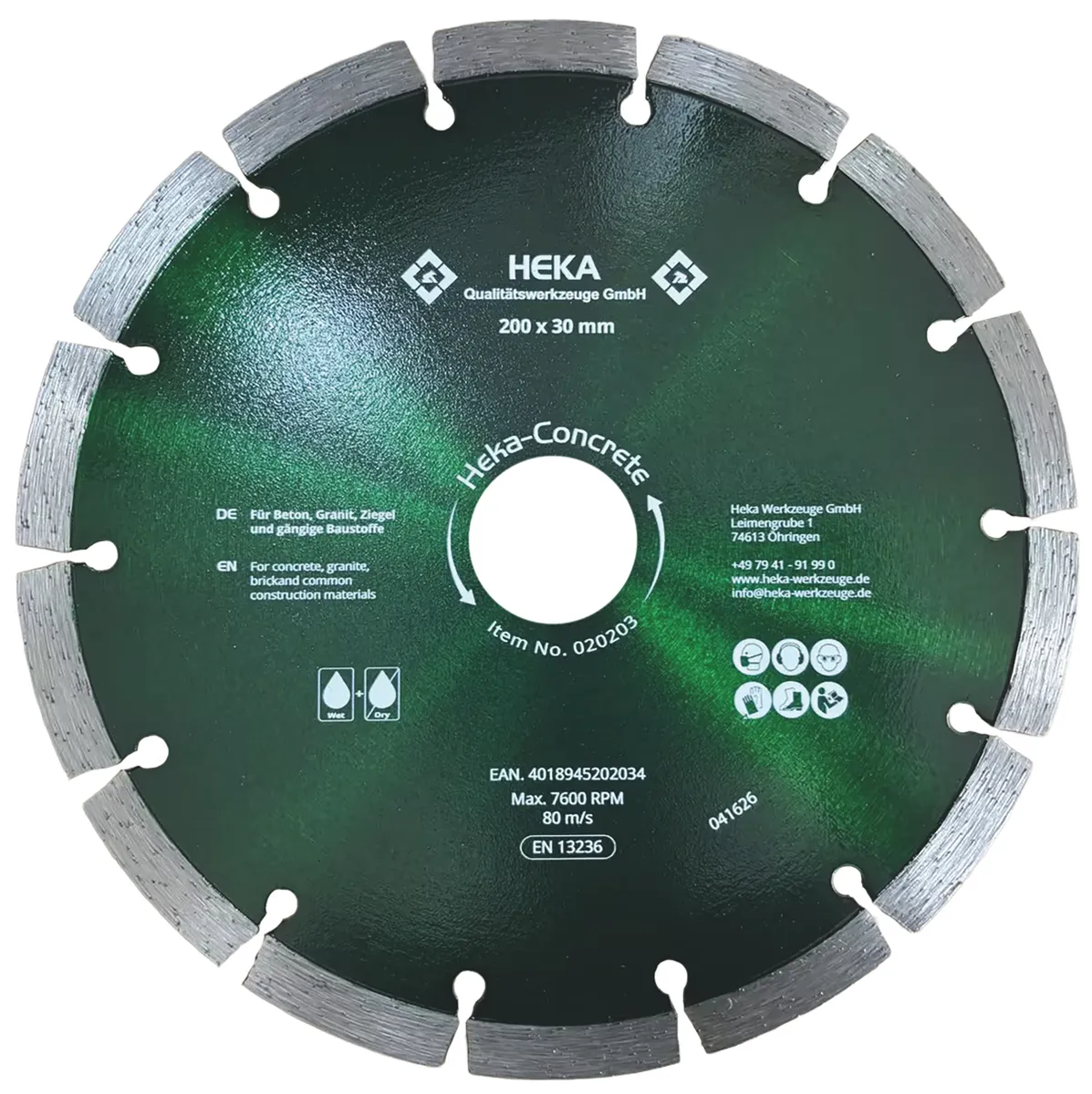 DTS Heka-Concrete, 200 mm, 30 mm inkl. Reduzierring 30 zu 25 & 25 zu 22,2 0