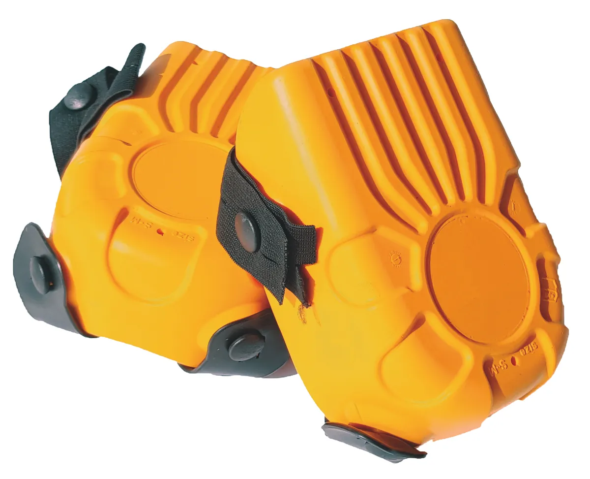 Knieschoner Ergo, Kastenform, orange mit Schutzeinlage nach DIN EN 14404 0