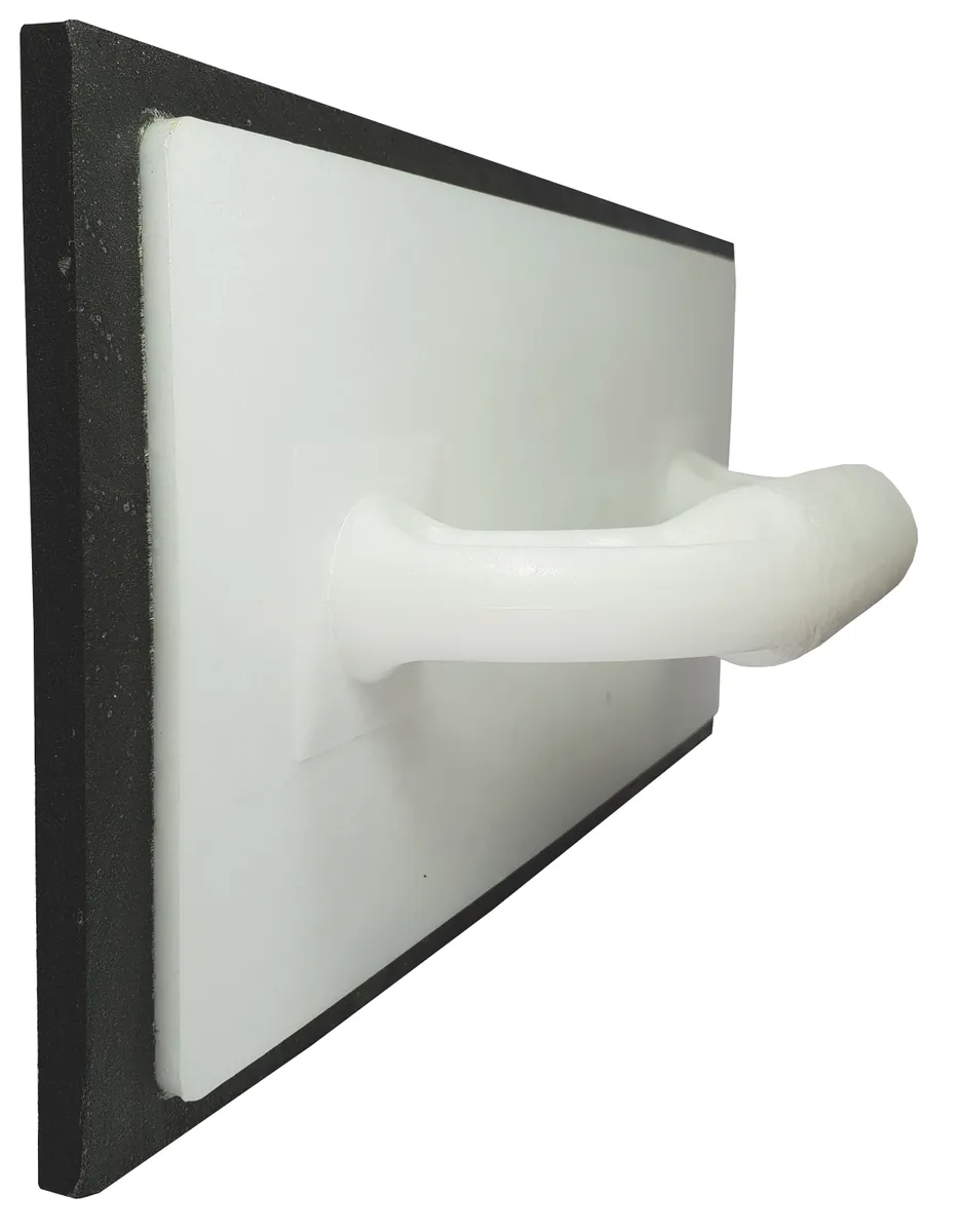 Glättbrett 28x14 cm Zellkautschuk schwarz Kunststoffgriff weiß 2