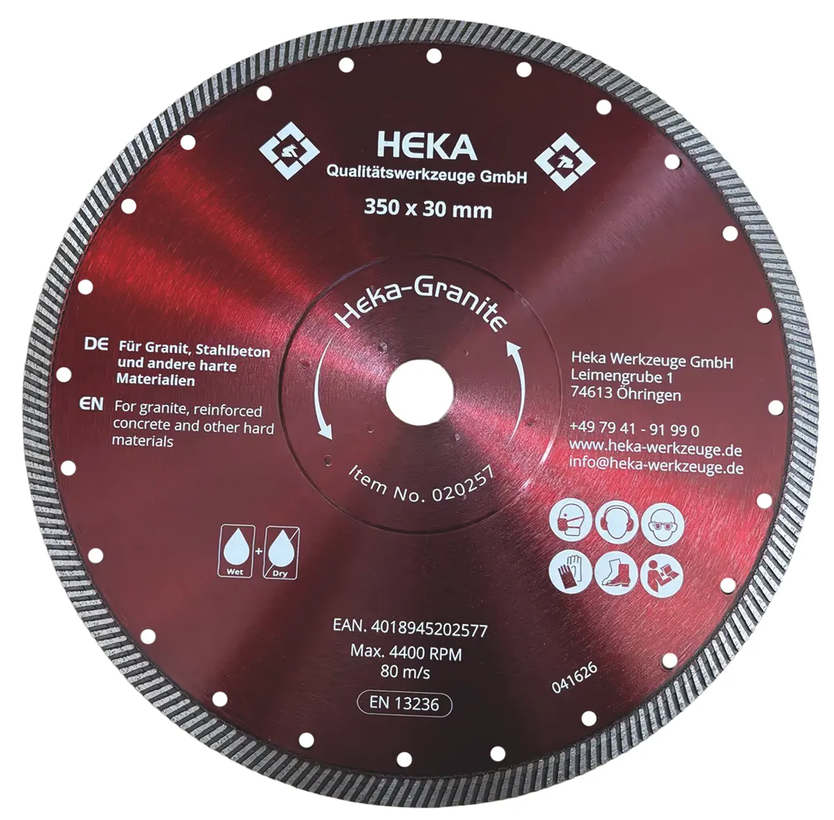DTS Heka-Granite, 350 mm, 30 mm inkl. Reduzierring 30 zu 25 & 25 zu 22,2 0