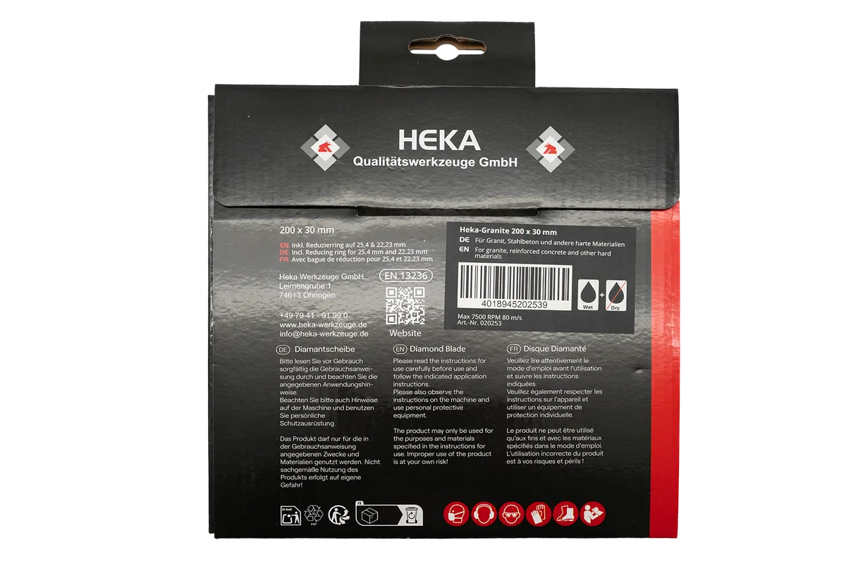 DTS Heka-Granite, 200 mm, 30 mm inkl. Reduzierring 30 zu 25 & 25 zu 22,2 3