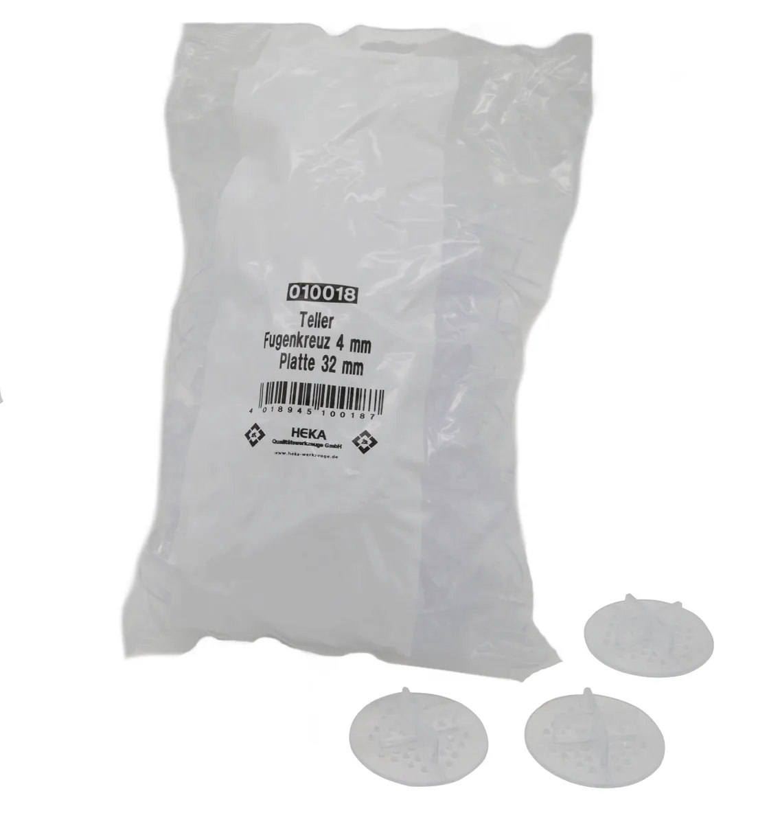 Fugenkreuz 4 mm Platte 32 mm Teller 100 Stück im Beutel 1