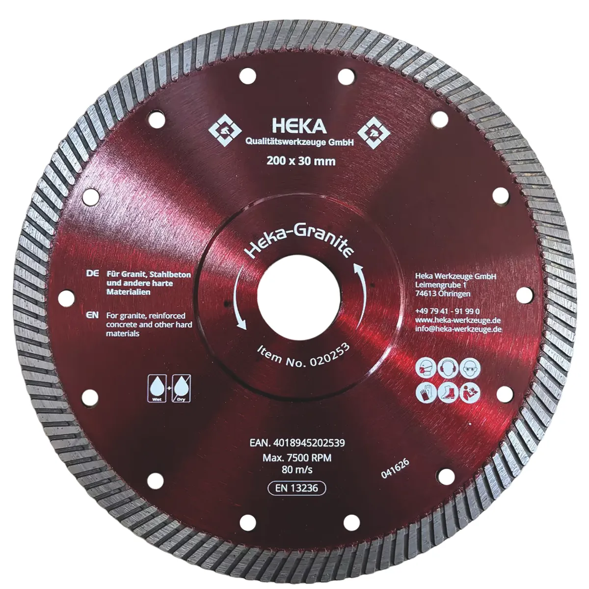 DTS Heka-Granite, 200 mm, 30 mm inkl. Reduzierring 30 zu 25 & 25 zu 22,2 0