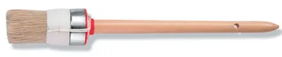 Ringpinsel Gr. 2 helle Borste Holzstiel, vernickelter Ring