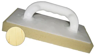 Glättbrett 24x12 cm Hydroschwamm gerastert Kunststoffgriff weiß