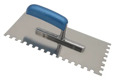 Glättekelle halbrund R10 (H=5.0) rostfrei, Holzgriff