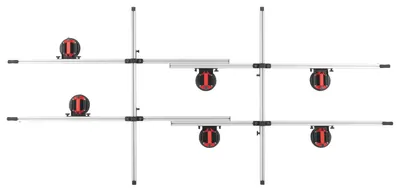 Tragegerät mit 6 Vakuum Saugheber L= 2000 bis 3500 mm, 880 bis 1150 mm