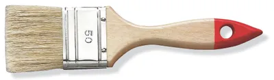 Lackierpinsel 50 mm helle Borste lackierter Holzstiel, Weißblechzwinge